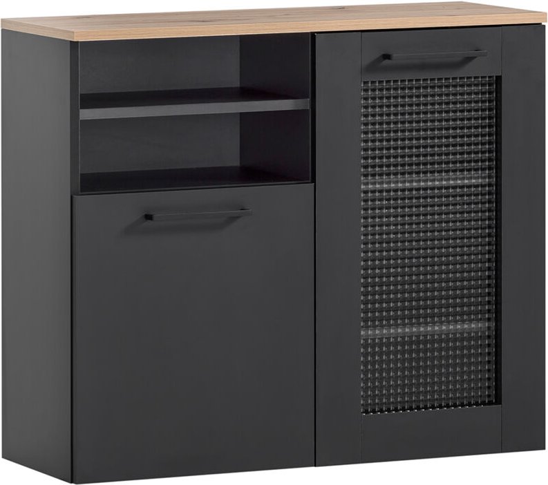 Lomadox - Badezimmer Hängeschrank schwarz matt MASON-80