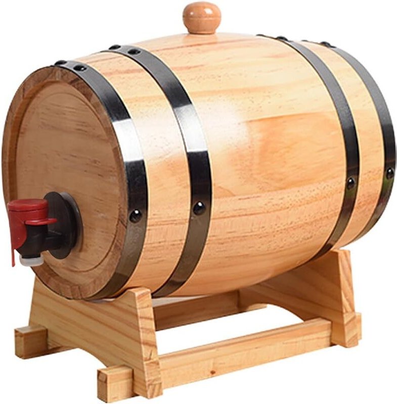 Fassförmiger Getränkespender 1L/1,5L/3L - Mit Zapfhahn - Ideal für Wein, Whisky, Bier, Rum, Geschenk für Freunde, Ehemän...