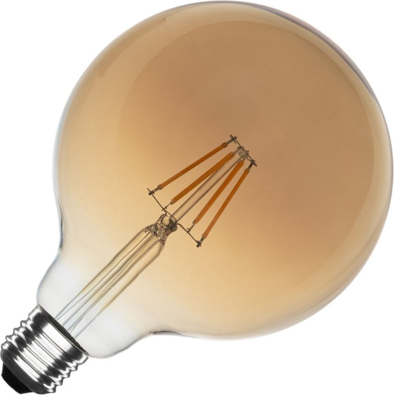 Efectoled - LED-Glühbirne Filament E27 6W 600 lm G125 Gold No Flicker 2200K Superwarm