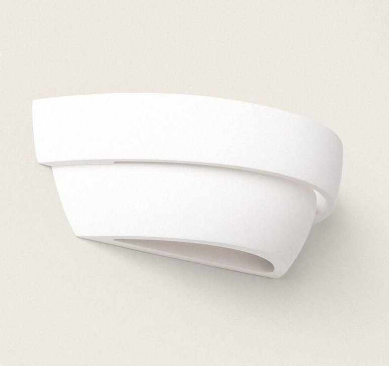 Wandleuchte Gips Riben Weiß Weiß