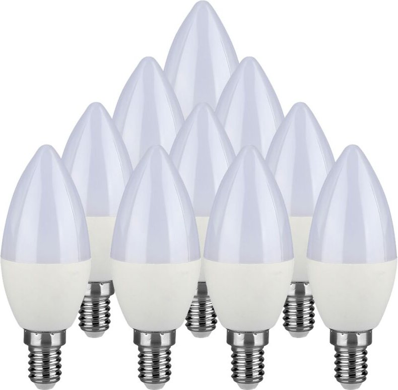 V-tac - E14 LED-Sockel-Glühbirne - 3.7W - Warm - Weiß - 3000K - smd - 37x100mm - IP20 - Bündel - von - 10