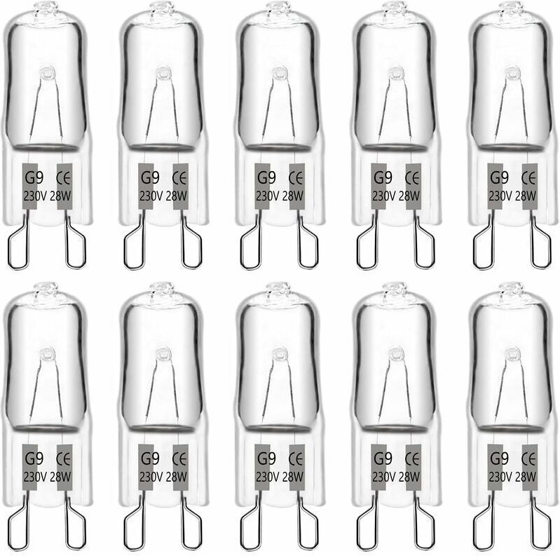 Lampadina Alogena G9 28W 230V, 370LM 2700K Bianco Caldo Dimmerabile, Lampadine a Capsula G9, per Lampadari, Lampade da G...