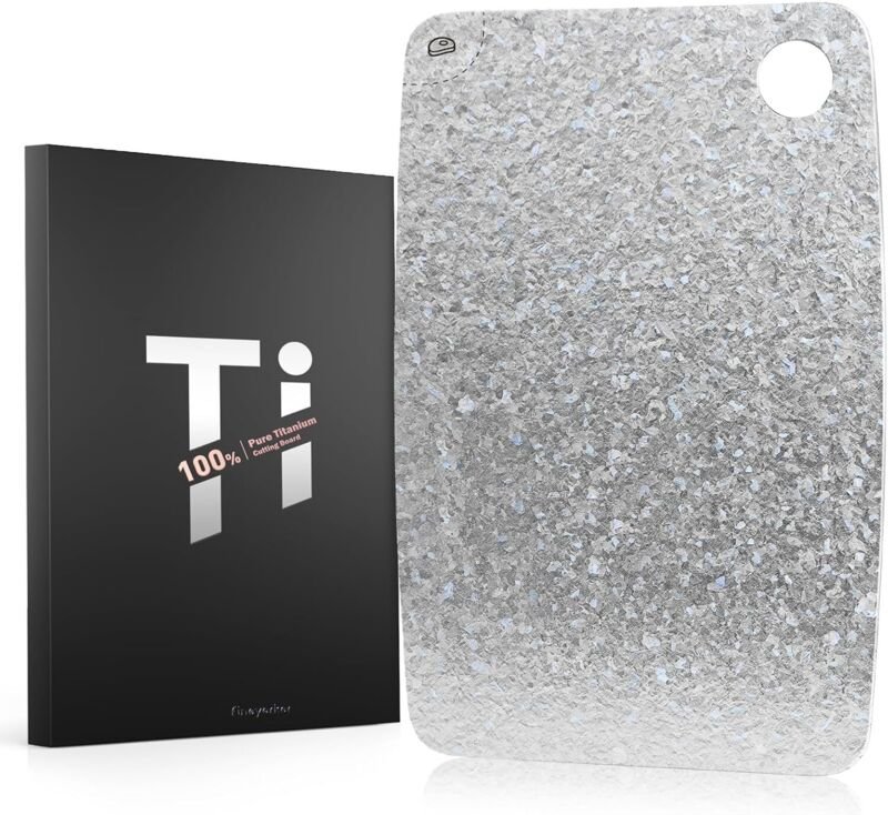 Schneidebrett aus 100 % reinem Titan, EPA-zertifiziert, antibakteriell, doppelseitig, für die Küche und den Außenbereich...