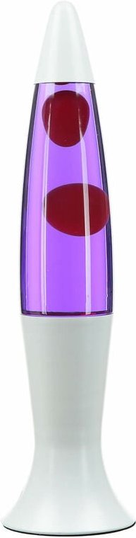 Licht-erlebnisse - Lavalampe Weiß Lila Rot inkl. G9 Leuchtmittel Retro Tischleuchte roxy