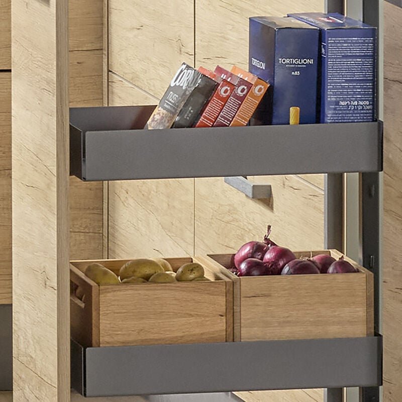 Kesseböhmer DISPENSA junior III Apothekerauszug anthrazit inkl. Tablare mit Einlegematte für Korpusbreite 300 mm