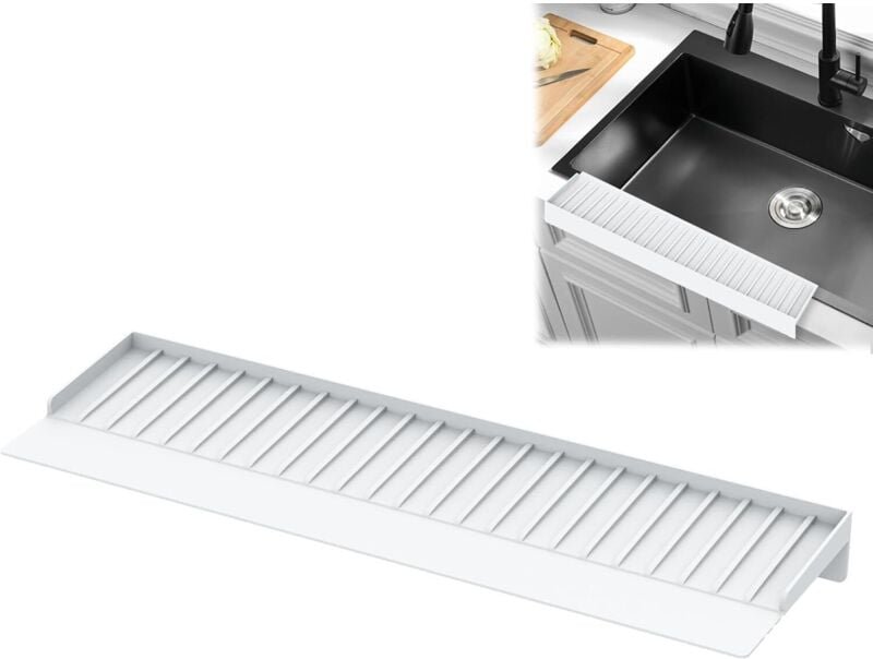 Kantenschutz aus Silikon, 15,2 x 50,8 cm, Spritzschutz für Badewanne, Küche (weiß)