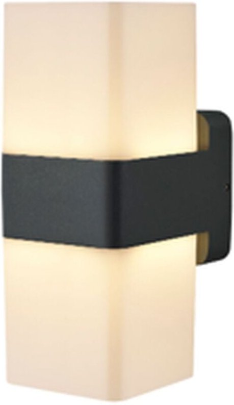 LED Wandleuchte außen Aluminium IP44 20,5 cm hoch Schwarz Weiß eckig 3000 K warmweißes Licht 900 lm