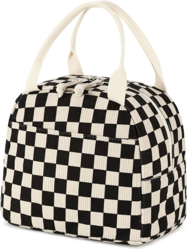 Lunchtasche aus Cord, isolierte Lunchbox für Damen, auslaufsichere, isolierte Mahlzeitentasche, für Arbeit, Schule, Pick...