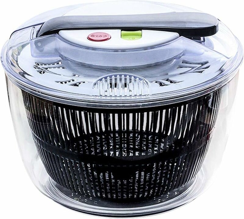 Salatschleuder, großer Obst- und Gemüsetrockner, Schnelltrocknungsdesign, Trockenstopp und einfaches Abtropfen von Salat...