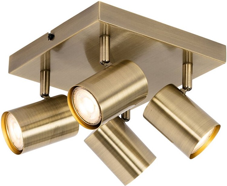 Moderne Deckenleuchte Bronze 4-flammig verstellbar rechteckig - Jeana