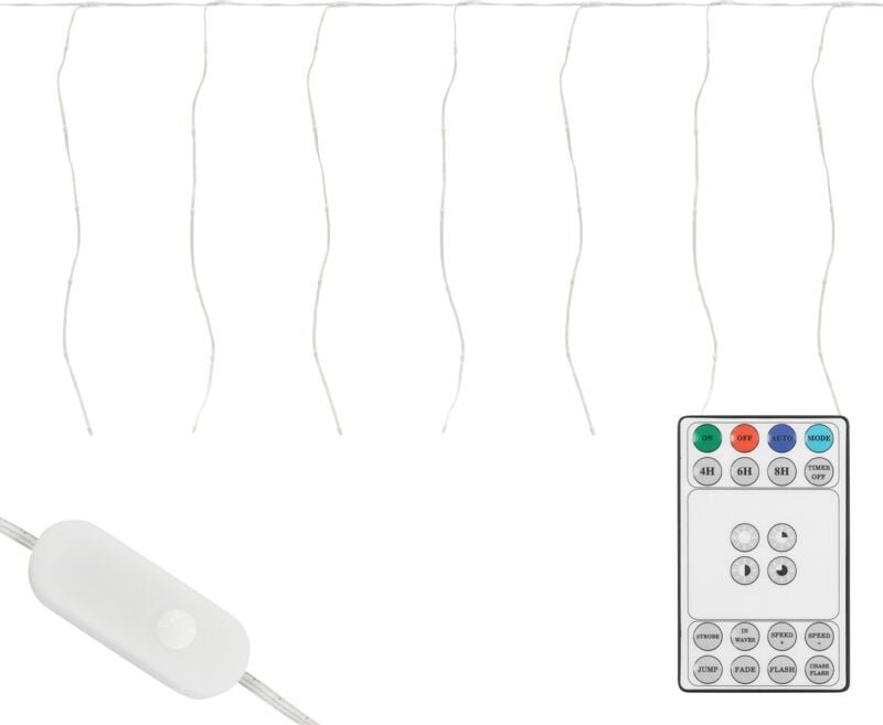 ECD Germany LED Lichtervorhang 6m, 240 LEDs Warmweiß, Timer, 19 Modi, Weihnachtsdeko Innen/Außen, 40 Stränge, LED Lichte...