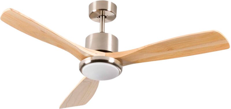 Dayron Alaska Deckenventilator mit 3 Flügeln und Licht, 56 W, 6 Geschwindigkeiten, Naturholz