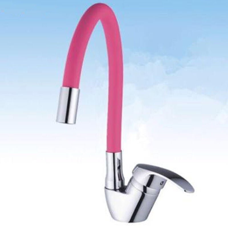 Trade Shop - Schwenkbare Küchenarmatur für Spülbecken, Farbe: Cane, Fuchsie -