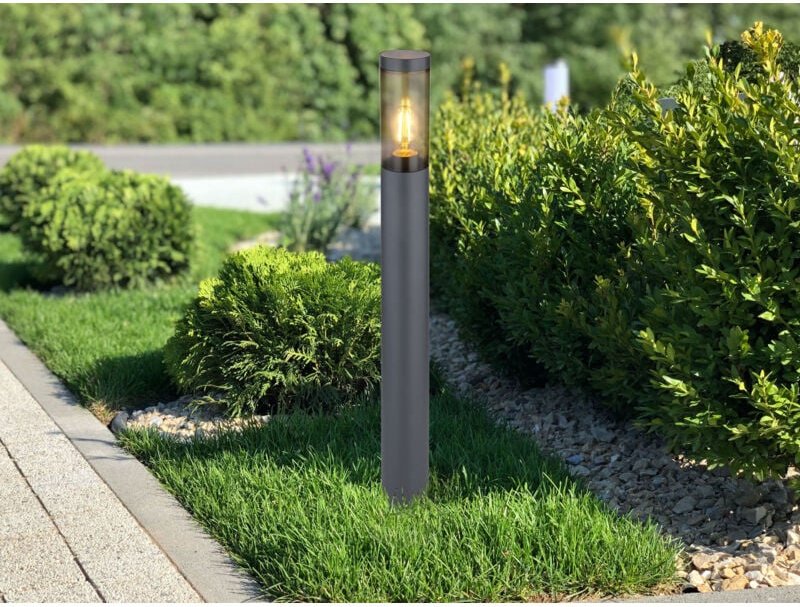 Wegeleuchte boston aus Edelstahl in Anthrazit & Rauch, Höhe 80cm
