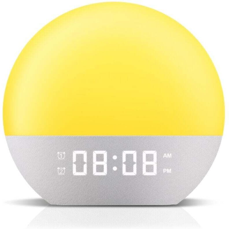 Tageslichtwecker mit Sonnenaufgangseffekt – Digitaler Lichtwecker mit 24 beruhigenden Klängen, 20 Helligkeitsstufen, Dop...