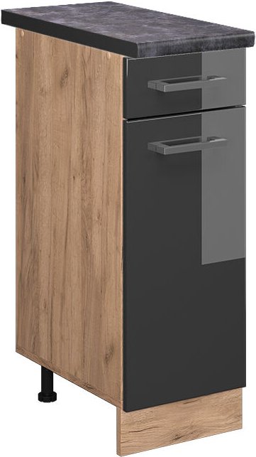 Küchenunterschrank R-Line, Anthrazit Hochglanz, 30 cm , ap Anthrazit Vicco
