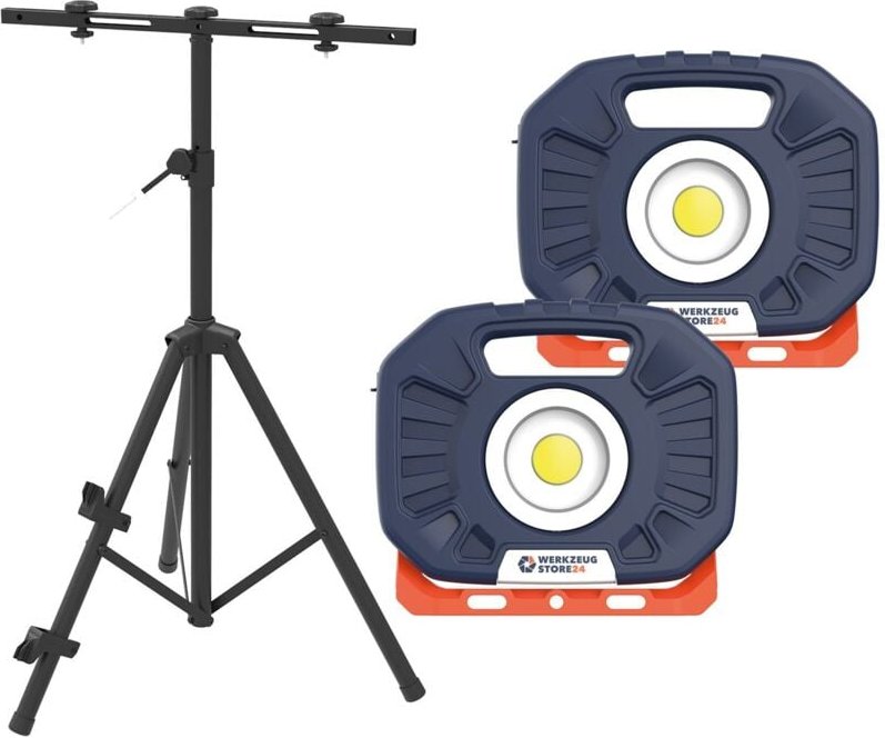 Ws24 - 2x Akku LED-Baustrahler 2.500 Lumen (cob) 25 w inkl. Stativ 100120