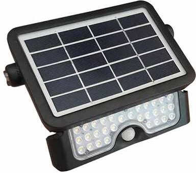 V-TAC VT-777-5 5W LED flutlicht mit sonnenkollektor und PIR sensor slim schwarzer Körper neutralweiß 4000K - sku 8547