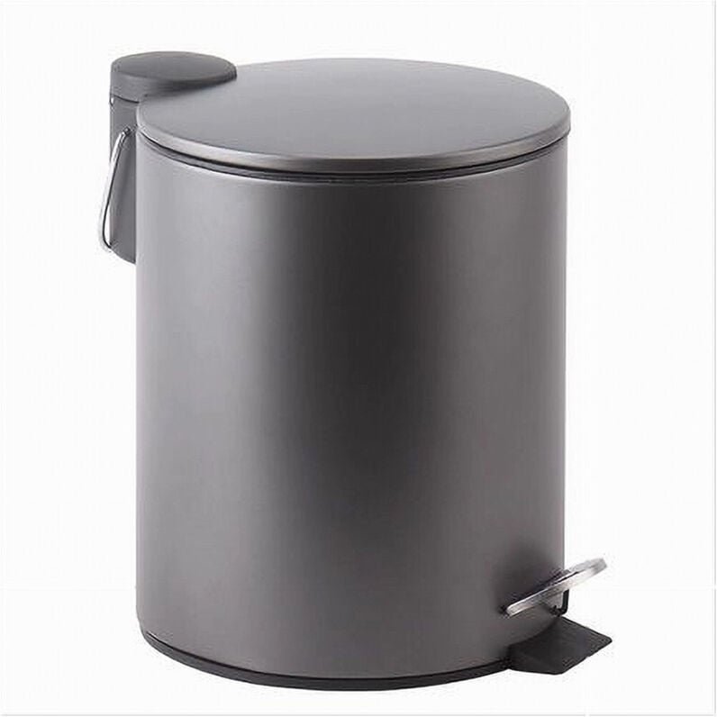 Trade Shop Traesio - Trade Shop - stahl-tretabelleimer 3 l badezimmer haus abfallkorb grau 87451 -