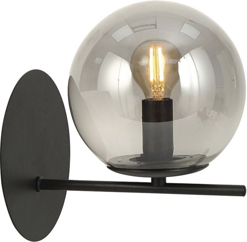 Boston Black Smoked Wandleuchte 1xE14