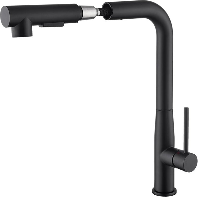 Auralum Hochdruck Wasserhahn Küche, ausziehbar Schwarz Spültischarmatur, 360° Schwenkbar Einhebel Küchenarmatur, Mischba...