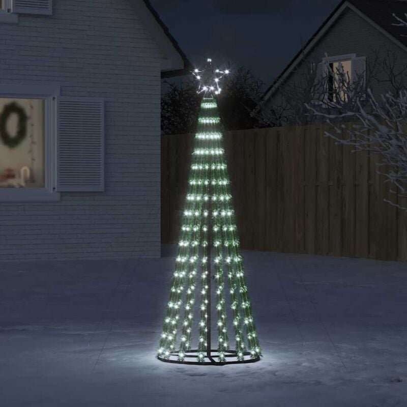 LED Weihnachtsbaum 275 LEDs Kaltweiß 180 cm vidaXL
