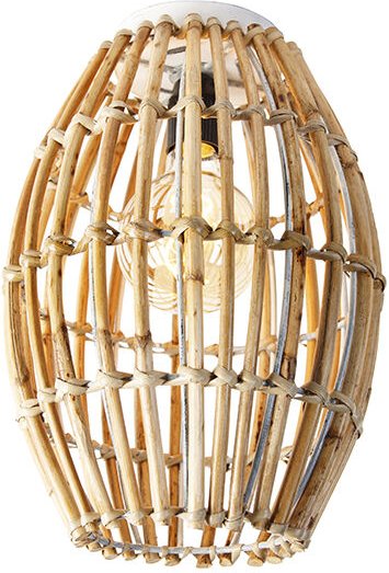 Ländliche Deckenlampe Bambus mit Weiß - Canna Capsule