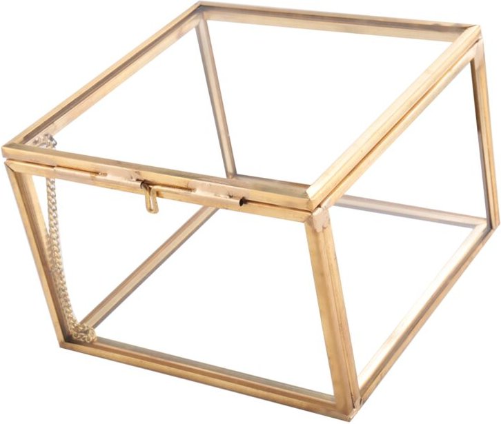 Quadratische Öffnung Glas Geometrie Garten Schmuck Boxen Spiegel Lagerung Box Ewige Blume Dekoration Handwerk