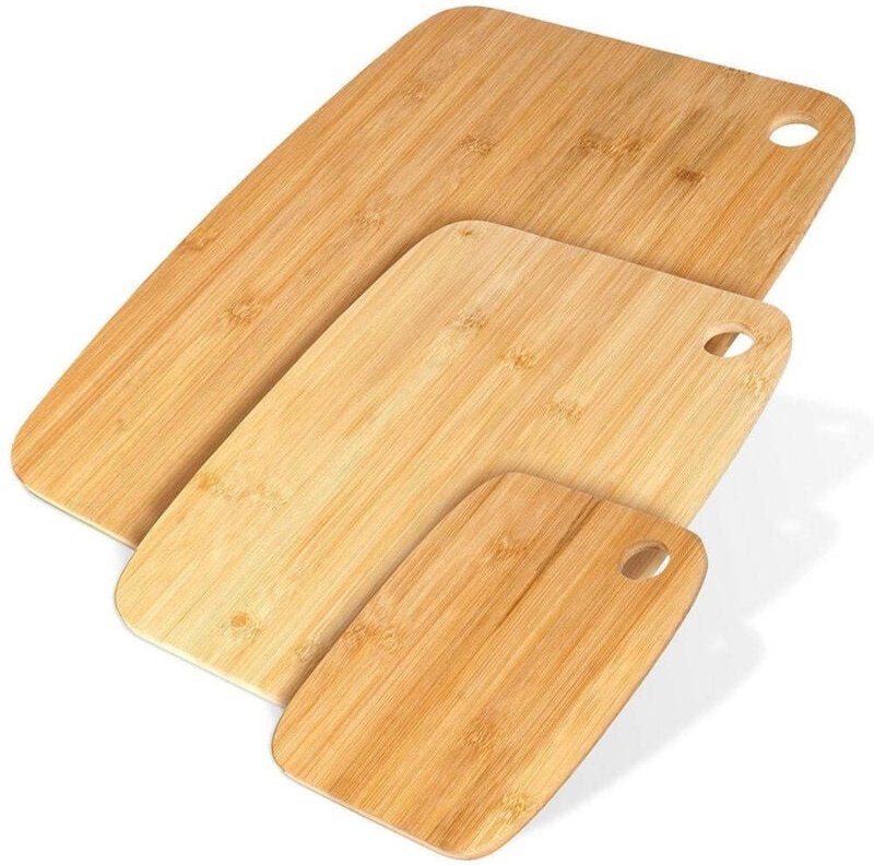 3 teiliges Set von Bambus-Tabletts
