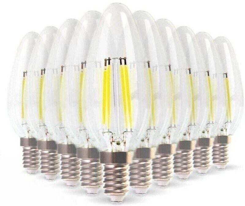 10er-Pack E14 LED-Lampen, XU, 4 W Glühfaden-Äquivalent (40 W), Warmweiß 2700 K, Hochwertiges Produkt, Lange Lebensdauer,...