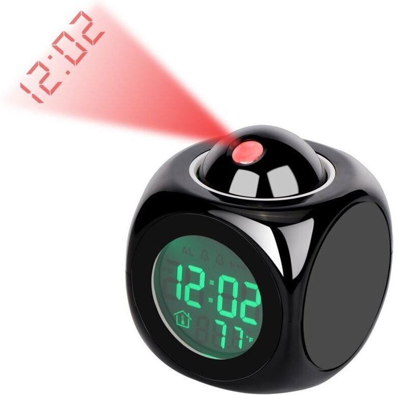 Aougo - Projektionswecker – Decken-Digitaluhr, Projektor-Wecker für Schlafzimmer, funkgesteuerter Projektionswecker