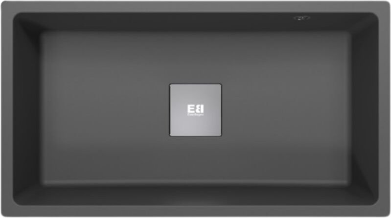 Essebagno Carrit Spüle 1 großes Becken allein 78x43.5 Granit schwarz