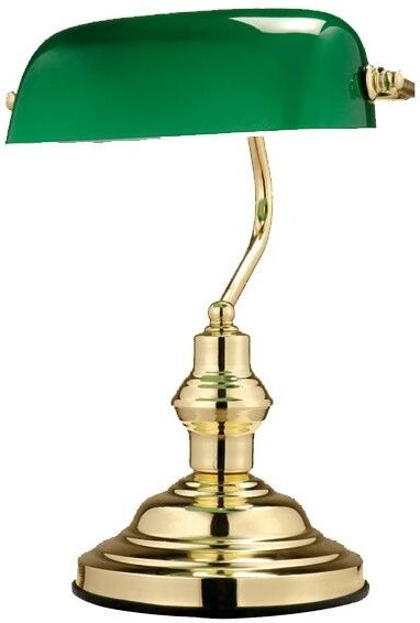 Nostalgie Antik Retro Bankerlampe Schreibtischlampe Tischleuchte Globo Antique grün 2491
