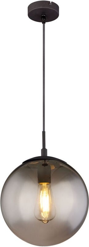 Hängeleuchte - Blama - schwarz - glas rauchglas - ø 25cm - Globo