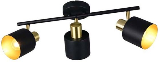 Deckenleuchte Deckenlampe Strahler Metall Schwarz-Gold verstellbar L 53,5 cm