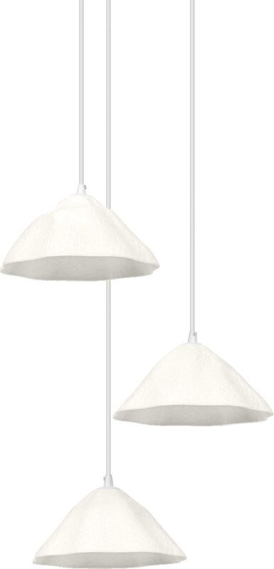 Ledvance - weiße 3-flammige Dekor Lotusblatt Metall- und Pappmaché-Hängelampe, E14, 1562 mm Länge, Lampenschirm aus recy...