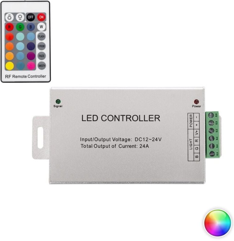 Ledkia - Controller Dimmer für rgb LED-Streifen 12/24V dc mit rf Fernbedienung 24A High Power