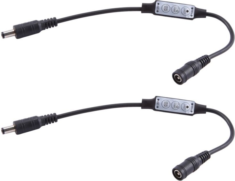 2X Mini Fernbedienung Dimmer Controller 12A 12V-24V fuer LED Strips Streifen einfarbig Controller schwarz