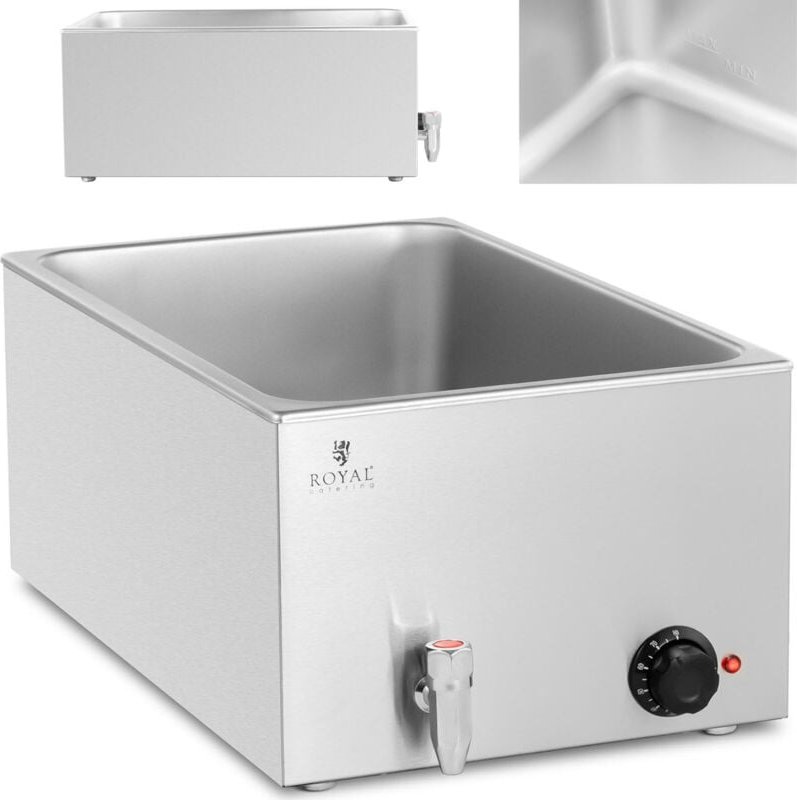 Bain Marie Warmhaltebehälter Speisenwärmer Ablasshahn 600 w 30 - 80 °c