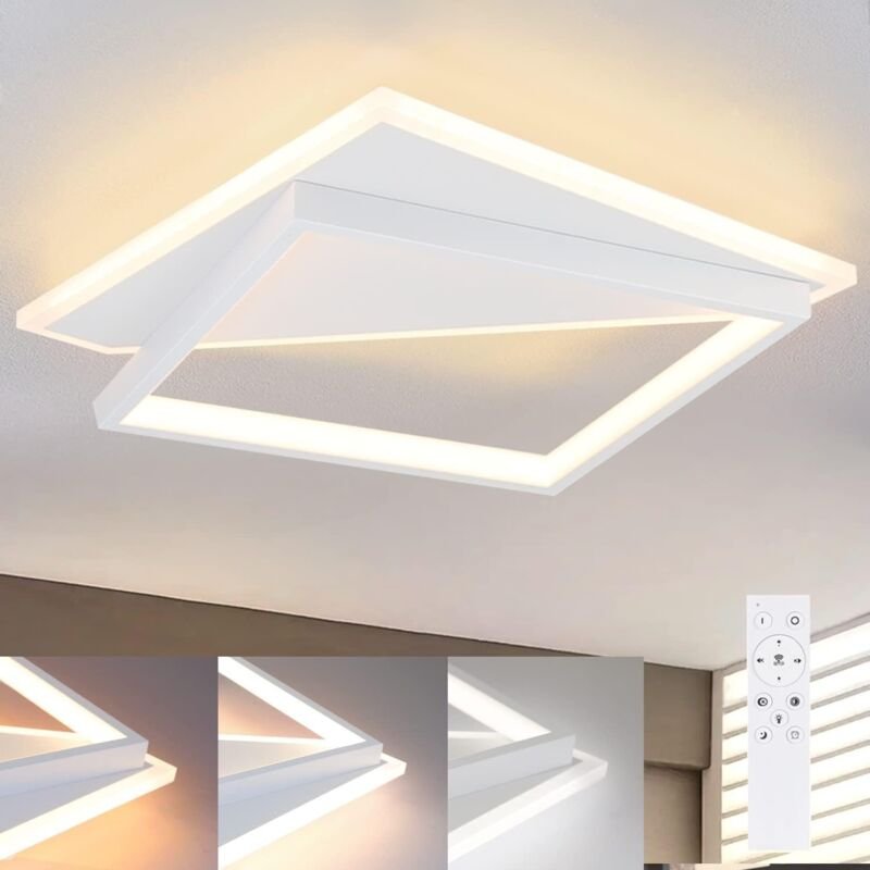 Thumbnail - GBLY Deckenlampe moderne Deckenleuchte LED- 40W lampen wohnzimmer Schlafzimmerlampe dimmbar mit Fernbedienung Weiß Wohnz...
