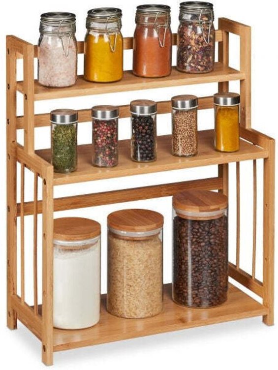 Gewurzregal bambus 3 ablagen