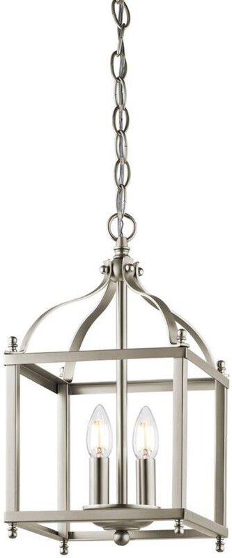 Elstead - Larkin - 2 leichte kleine Decke Anhänger gebürstet Nickel, E14