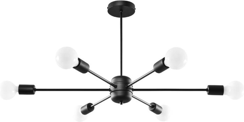 Ledbox - Sollux Lighting Lango Multi Arm Semi Flush Deckenleuchte, Schwarz, 6x E27