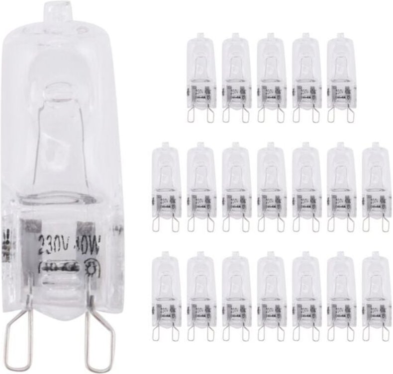 Thumbnail - CHOYCLIT Halogenlampe, 20er-Pack G9-Halogenlampen, 40 W dimmbare klare Halogenlampen, Warmweiß 2800 K für Kronleuchter, ...