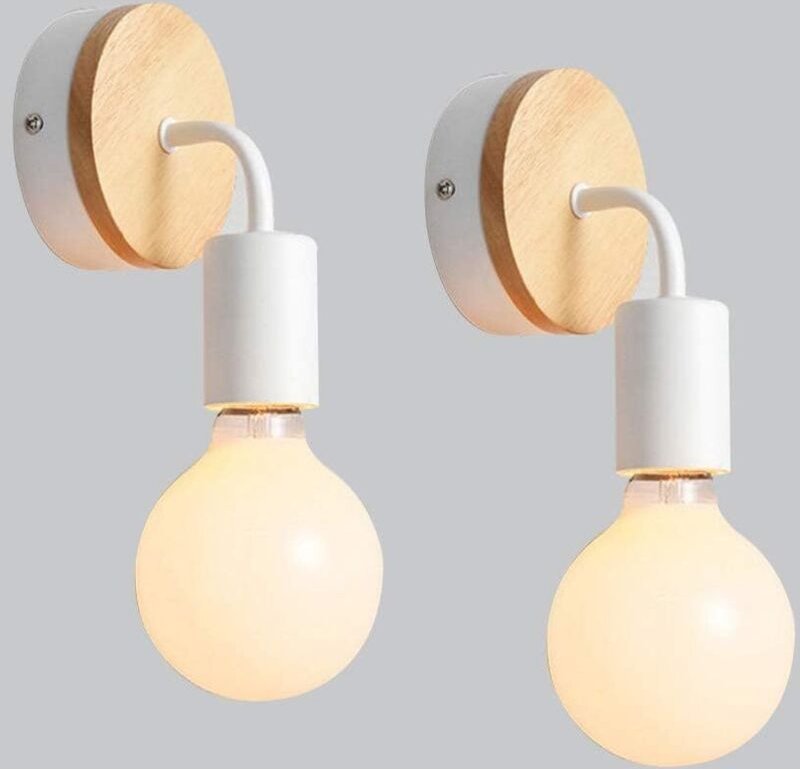 Wandleuchte aus Schmiedeeisen, E27, 60 W, moderne Holzwandleuchte, Nachttischlampe, Leselampe für Wohnzimmer, Schlafzimm...