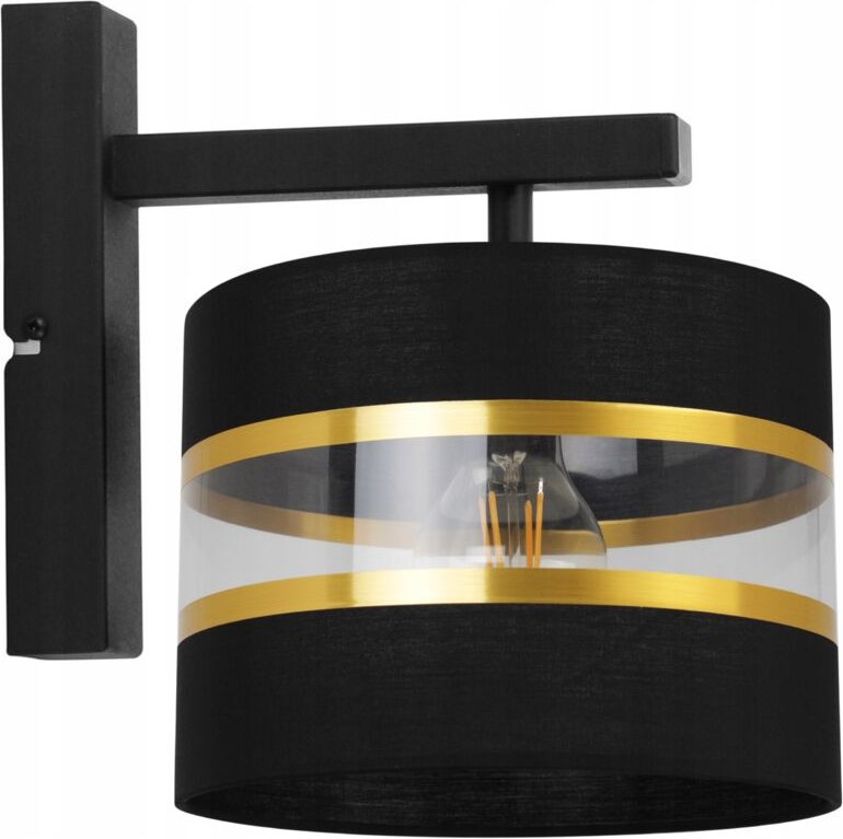 Wandleuchte, quadratische Lampe, eleganter goldener Lampenschirm, 20 cm