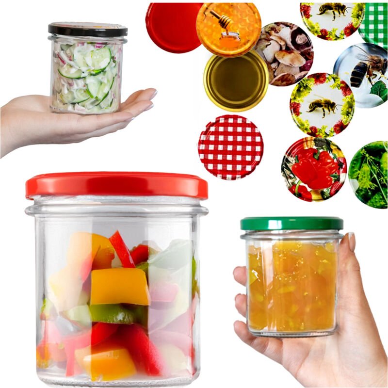 5x Glasgefäße 350ml für Honig, Marmelade, Fleischpastete, Konfitüren, Kerzen