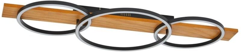 LED Deckenleuchte "Galad" aus Holz dimmbar für Wohnzimmer & Esszimmer von Lindby