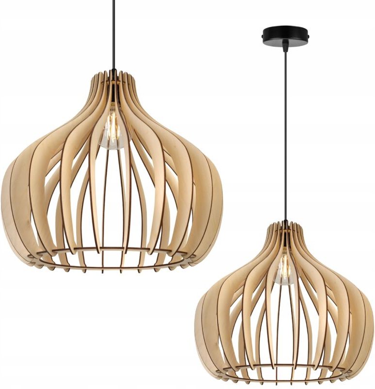 Moderne Led-Deckenhängelampe Aus Holz