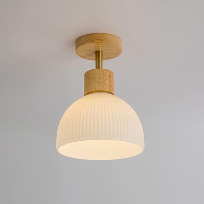 Vintage-Deckenleuchte für Wohnzimmer, weiße Holzpendelleuchte, E27-Glühbirne, kreativer Kronleuchter für Schlafzimmer, K...